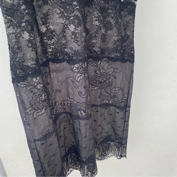 Y2K Euro Whimsygoth Black Mesh & Lace Dress Size Medium - Picture 5 of 10